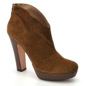 Pura Lopez Brown Suede Platform Pumps Booties 41